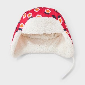 Toddler Girls' Cozy Lined Quilted Floral Trapper Hat - Cat & Jack™ Pink - 1 of 3