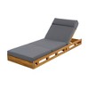 Acacia Wood Outdoor Chaise Lounge Chair with Headrest Cushion, Adjustable Patio Lounge Chair with 4 Positions, Folding Outdoor Chaise Lounge-Koiai - 4 of 4