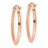 Black Bow Jewelry 2mm x 24mm Polished 14k Rose Gold Knife Edge Oval Hoop Earrings - 2 of 4