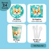 Blue Panda 144 Piece Puppy Dog Party Supplies, Corgi Birthday Decorations with Paper Plates, Napkins, Cups, and Cutlery (Serves 24) - 4 of 4