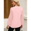 Women's Puff Long Sleeve Shirts v Neck Loose t-Shirts Dressy Casual Work Blouses 2025 Fall Tops Trendy Clothes - 4 of 4