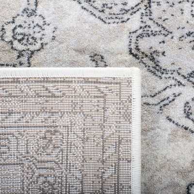 Ivory and Gray Synthetic Non-Slip Area Rug 8' x 10'