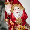 8.75"H & 8.25"H Sullivans Christmas Whimsical Glass Santa Finials Set of 2  Red-White - 2 of 2