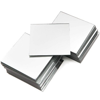 50 Pack Craft Square Mirror Mosaic Tiles 4" for DIY Projects Art & Crafts Home Decorations
