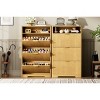 Modern Shoe Cabinet with 3 Flip Drawers, 54.4"H Wave Panel Entryway Organizer with Adjustable Shelves for 24-30 Pairs-3irtyhousy - 3 of 4