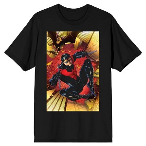 Batman Nightwing in Action Men's Black T-shirt - 1 of 1