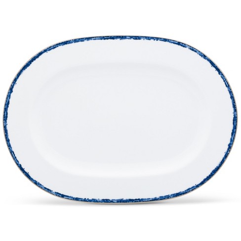 Noritake Blue Rill Oval Large Serving Platter