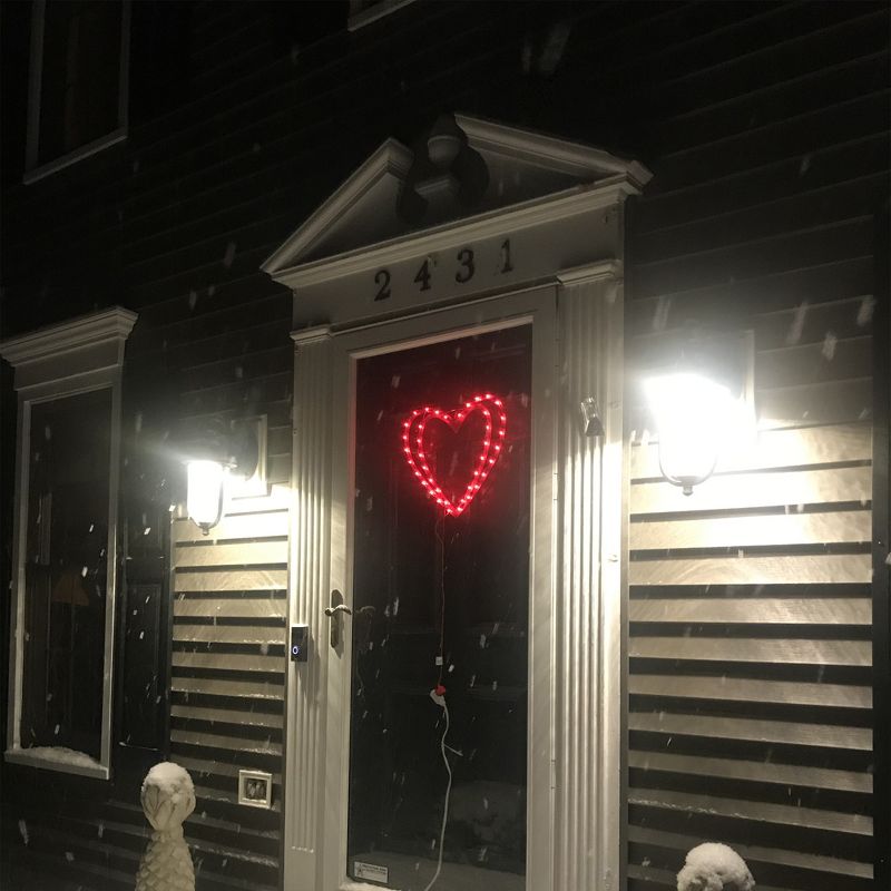 Northlight Lighted Double Heart Inset Valentine's Day Window Silhouette - 17" - Red, 5 of 7
