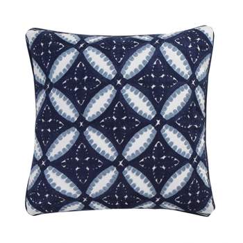 Valentina Crewel Embroidered Decorative Throw Pillow Navy - Homthreads