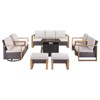 Buenhomino Patio Furniture Set with Fire Pit Table, 30'' 50,000 BTU Flame Comfortable 8 Pieces Wicker Rattan Outdoor Furniture Set w/Soft Cushion - 3 of 4
