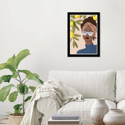 15" x 21" Lemon Vibes Fashion Portrait Framed Wall Art Print Yellow - Wynwood Studio: Modern Decor, Digital Art