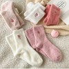 Anna-Kaci Women's 3-Pack Fuzzy Crew Socks with Embroidered Bow Detail Soft Cozy Lounge Sock Set - 2 of 3