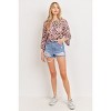 Slickblue Women’s Open Back Leopard Print Top, Short Sleeve Design, Casual Blouse, Pink Shade, S - 2 of 4