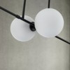 LLHZSY 4-Light Modern Linear Chandelier Cluster Globe Glass Kitchen Island Ligh-W 47 3/5"x D 13 4/5" x H 5 9/10"-Black/Gold - 3 of 4