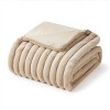 Amelie Home Soft Faux Fur Throw Blanket, Faux Rabbit Fur Striped Throw Blanket - 2 of 4