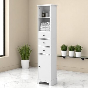 68.3-Inch Tall Storage Cabinet with 2 Drawers, Adjustable Shelf & Door, Freestanding MDF Organizer for Bathroom or Home - 1 of 4