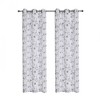 Kate Aurora 2 Piece Scroll Floral Embroidered Sheer Voile Grommet Top Window Curtains - 3 of 4