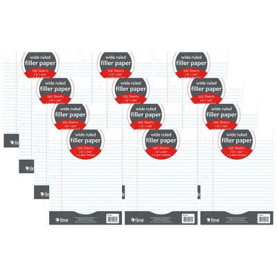 C-Line 3-Hole Punched Filler Paper, 8 x 10-1/2 Inches, Wide Ruled, 100  Sheets 