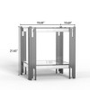 CENGHU Modern Coffee Table, Center Table with Storage Shelf, Tea Table with Mirror Finished Stainless Steel Frame, Side Table for Dining Room, Bedroom - 4 of 4