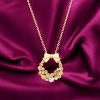 Slickblue Holiday Wreath Pendant Necklace for Women – 18K Gold Plated, Champagne Crystals, 16” + 3” Extender - 2 of 4