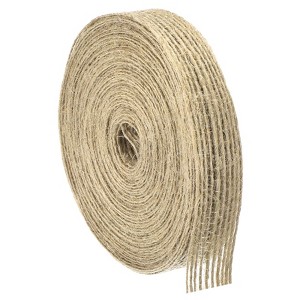 Unique Bargains Burlap Wired Soft Decorative Ribbon Trims for Gift Wrapping - 1 of 4