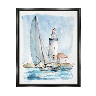 Stupell Industries Nautical Sailboat & Lighthouse Framed Canvas