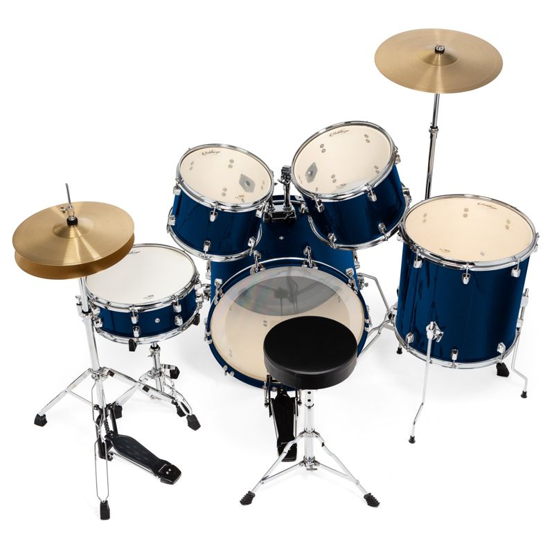 Ashthorpe 5-Piece Professional Adult Drum Set with Remo Drumheads and Premium Brass Cymbals, 3 of 8