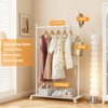 Metal Coat Rack with Wheels, Rolling Closet Rack with Wheels, Coat Rack Freestanding for Corner Bedroom Hallway Entryway Living Room - 3 of 4