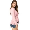 Allegra K Women's Deep V Neck Chiffon Swiss Dots Ruffle Hem Long Sleeve Peplum Shirt - 4 of 4