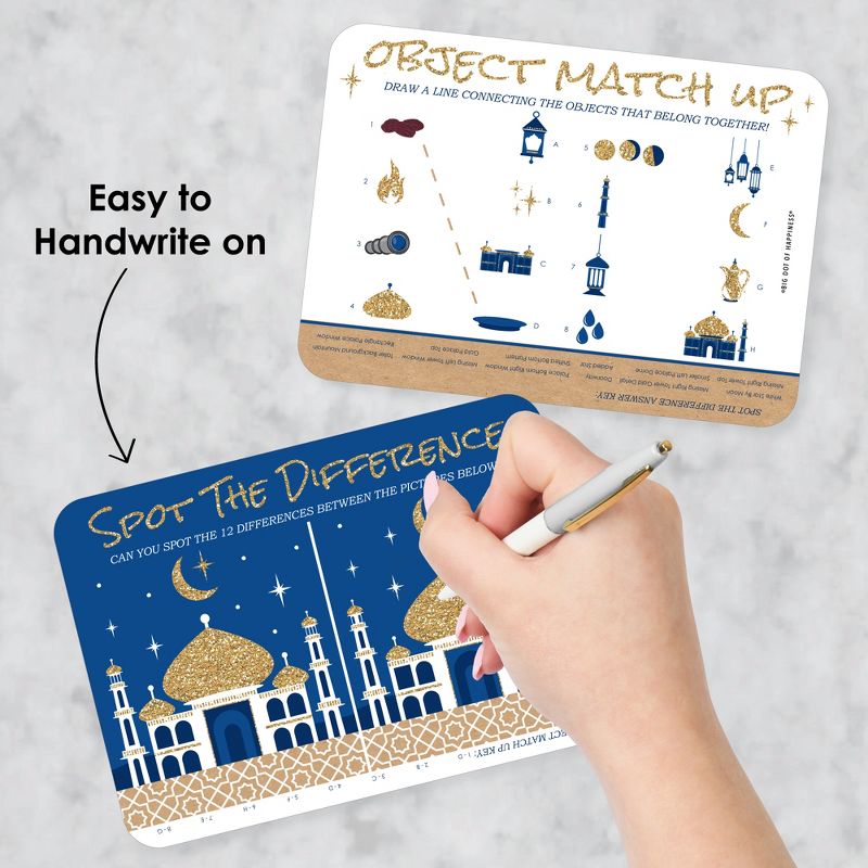 Big Dot of Happiness Ramadan - 2-in-1 Eid Mubarak Party Cards - Activity Duo Games - Set of 20, 3 of 9