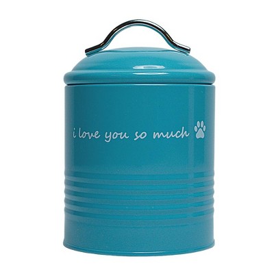 Blush Pink and Sky Blue Airtight Metal Dog Treat Canisters
