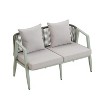 Maggift Patio Seating Set, 4-Piece Patio Set, 3 Chairs and 1 Table with Cushions, Wrought Iron Frame for Patios, Green, 37.4"*22.44"*29.13" - 4 of 4