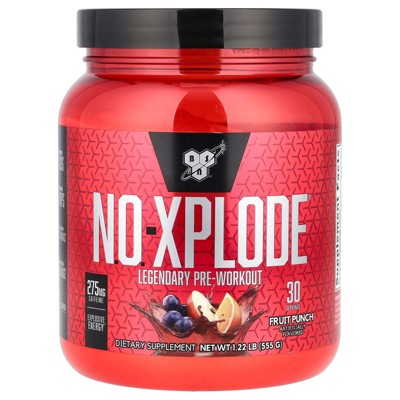 BSN N.O.-XPLODE Pre Workout Powder, Energy Supplement for Men and Women with Creatine and Beta-Alanine, Flavor: Fruit Punch, 30 Servings