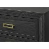 Vynxaria Modern Glam 2-Drawer Nightstand - 1pc, Black Gold Finish, Gold Metal Hardware, Solid Wood/Wood Veneer, Sturdy Durable Bedroom Furniture - 4 of 4