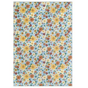 Washable Modern Non Slip Floral Print Area Rugs for Bedroom Living Room, Soft Low Pile Carpet for Home Office - 1 of 4
