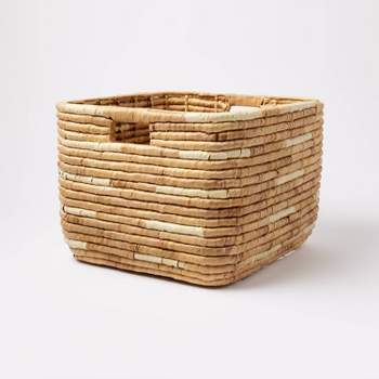 XL Woven Water Hyacinth Crate with Cream Accents - Threshold™