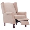 vidaXL Recliner in Cream Fabric - Comfortable Adjustable Reclining Armchair with Soft Sponge Padding and Strong Wooden Legs for Living Room - 4 of 4