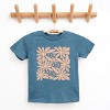 The Juniper Shop Sunny Days Ahead Daisies Youth Short Sleeve Tee - S - Teal - 2 of 4