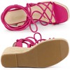 Allegra K Women's Square Toe Lace Up Platform Espadrilles Wedge Heel Sandals - 4 of 4