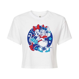 Women's - Disney - Minnie Daisy Americana Cropped Graphic T-Shirt - 1 of 4