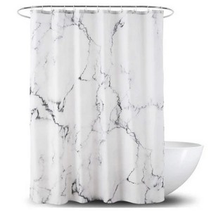 LunaLulinlk Grey and White Marble Shower Curtain - 1 of 4
