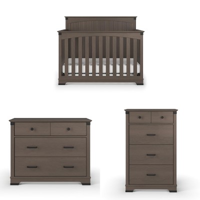 Child Craft Redmond Full Panel Crib, Dresser and Chest Nursery Set, 3-Piece, Includes 4-in-1 Convertible Crib, Dresser and Chest