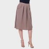 24seven Comfort Aapparel Womens Pleated Elastic Waist Knee Length Pocket Skirt - 2 of 4