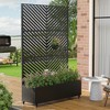 Wooakway 72"H Metal Planter Box with Trellis Raised Garden Bed with Arbor Privacy Screen with Wheels - 2 of 4