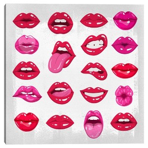 24" x 24" Lip Service by Nikki Chu Canvas Art Print - Masterpiece Art Gallery: Modern Aesthetic for Bathroom & Bedroom Decor - 1 of 4