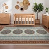 Washable Vintage Farmhouse Area Rugs with Floral Print for Bedroom Living Room, Soft Non Slip Retro Accent Throw Carpet for Home Office - 3 of 4