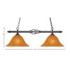 Toltec Lighting Elegante 2 - Light Island Pendant Light in  Dark Granite with 14" Tiger Shade - 2 of 2