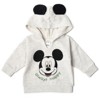 Disney Classics Mickey Mouse Winnie the Pooh Baby Hoodie Bodysuit and Pants 3 Piece Outfit Set Newborn to Infant - 3 of 4