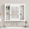 NicBex Bathroom Wall Mount Storage Cabinet Mirror Medicine Cabinet with Single Door & 6 Open Shelves - 2 of 4