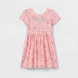 Girls' Disney Princess 'Inspire' Short Sleeve Dress - Light Pink